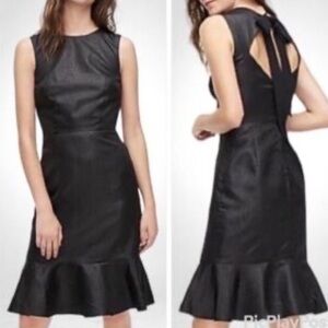 J. Crew Black Ruffle Hem taffeta Dress size 8